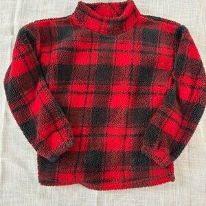 Maurices Red and Black Fleece Top